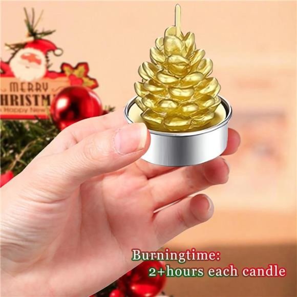 Set of 6 Christmas Candles Gift | Tealights Candles |  Christmas Decorations - Picture 6 of 9